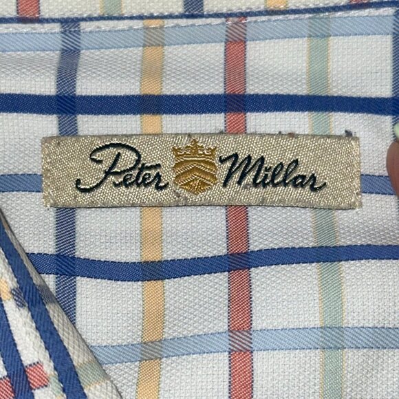 Peter Millar Vintage Button Down Long Sleeve Plaid Dress Shirt‎ XL Work Office - Picture 5 of 6
